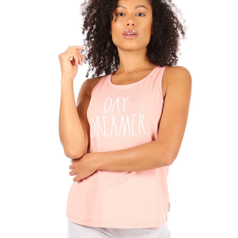 🐣Rae Dunn Pink 'Day Dreamer' Tank Top